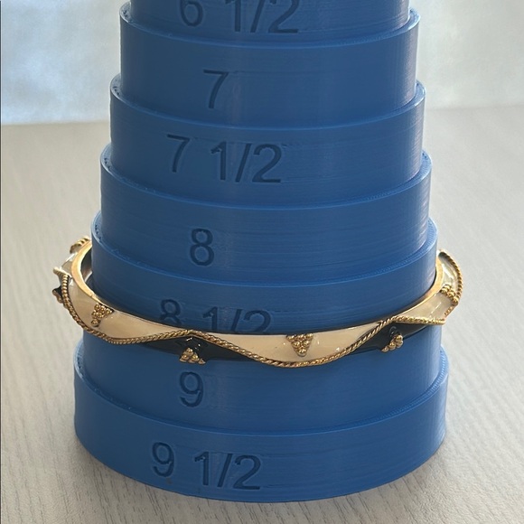 Joan Rivers Black & White Gold Tone Bangle Bracelet - Picture 5 of 5